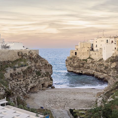 Paesaggio di un'antica città mediterranea in Italia