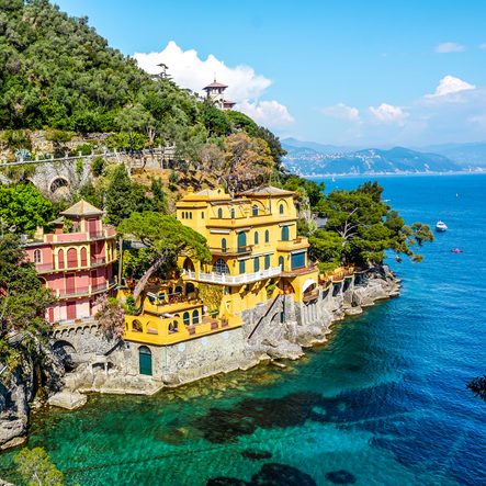 Paesaggio balneare italiano. Santa Margherita, vicino a Genova, Italia