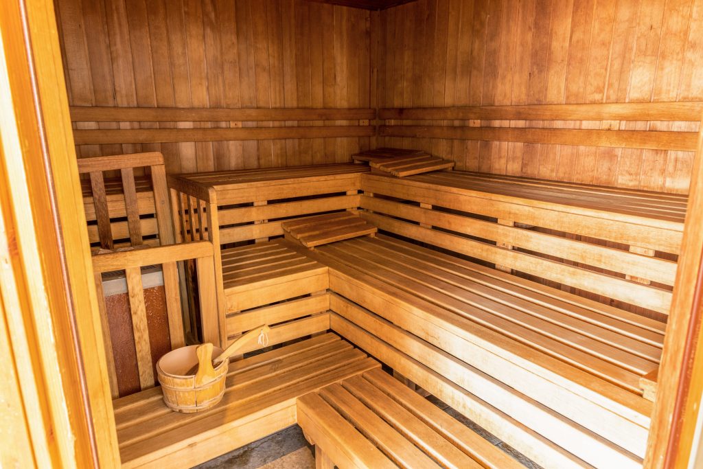 L'intérieur du sauna du spa de l'adresse Teritoria Domaine de Barive