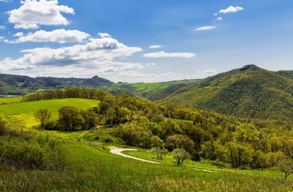 Vue du domaine de la Tenuta Borgo Santa Cecilia, maison Teritoria en Ombrie et deuxième étape du voyage en Ombrie 